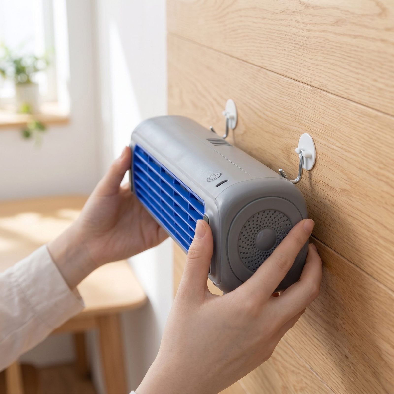 Froza auf dem Schreibtisch und an der Wand mit Haken